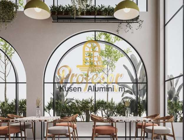 Jasa Jendela Aluminium Lengkung Cafe Harga Pabrik